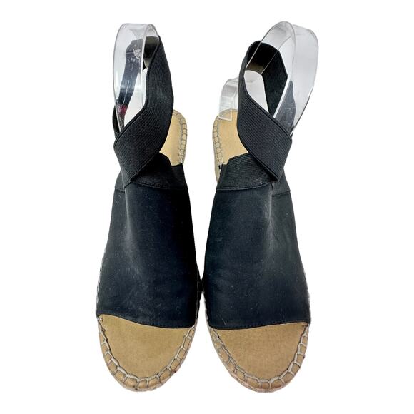 Adrienne Vittadini CALLA Espadrille Wedge Sandals Womens 10M Black Chunky Boho - Picture 6 of 13